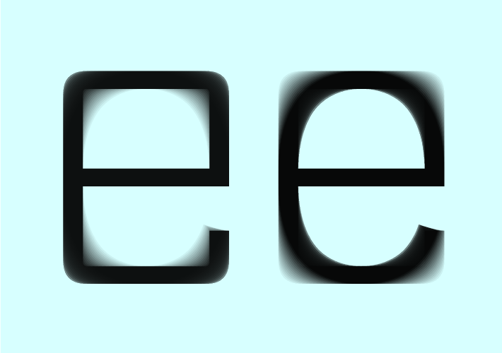 Horizontal and vertical increase transformation from 1.0 to 0.0 points and vice versa.